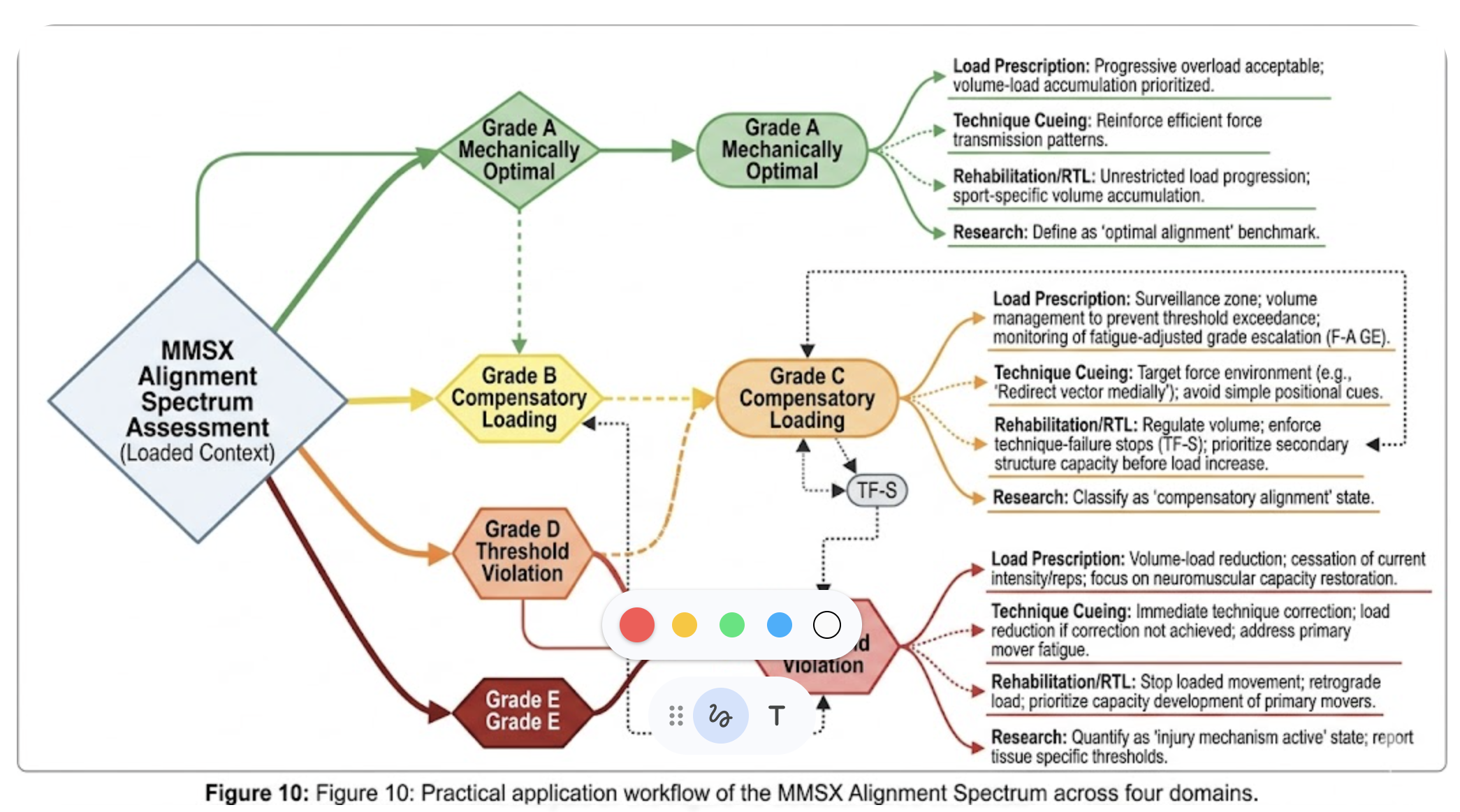 Figure 10 — Applied Implications: MMSX Framework decision-tree workflow across clinical, coaching, and academic contexts.